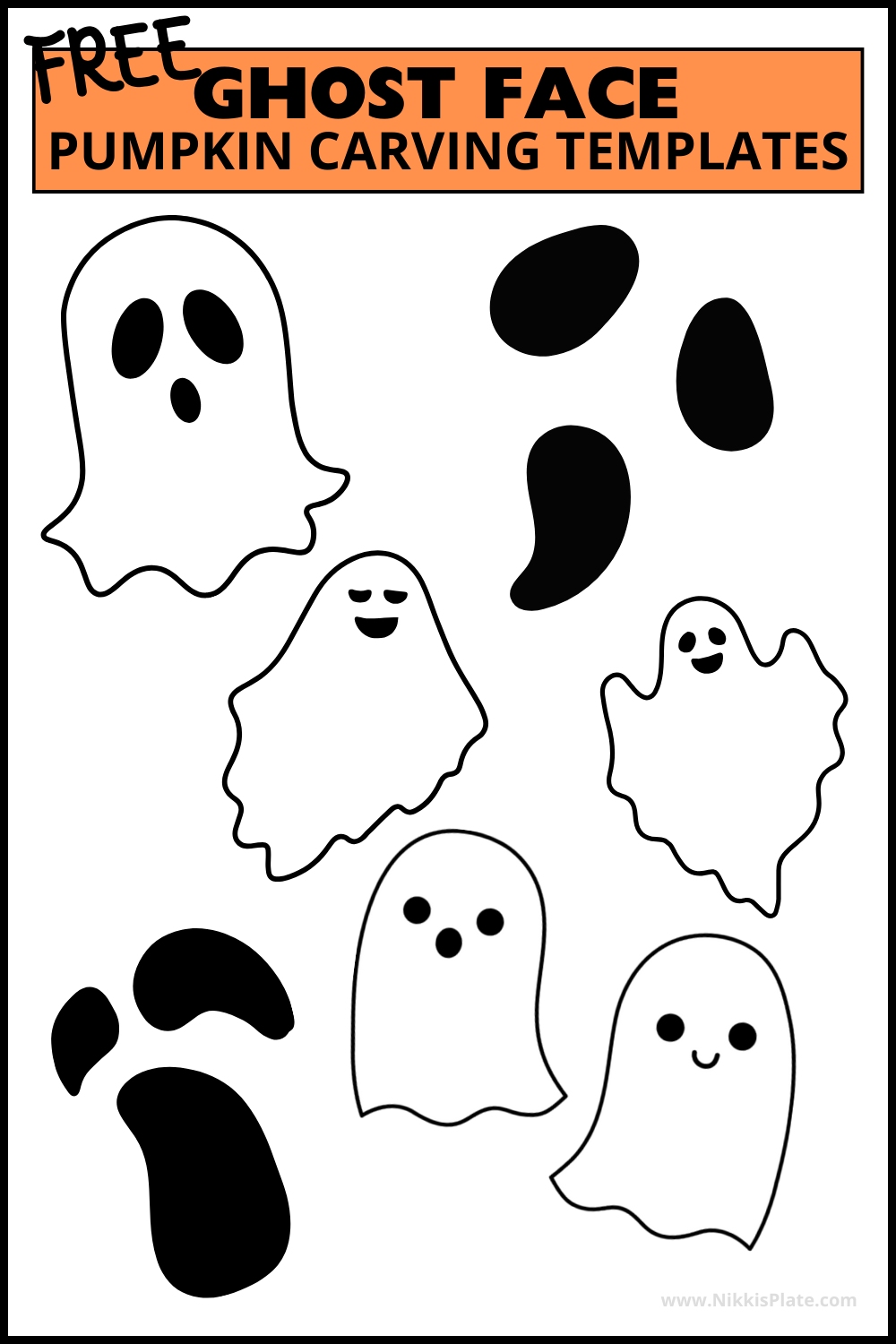 10 FREE Ghost Face Pumpkin Carving Templates Printables NP