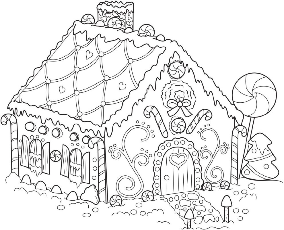 gingerbread house coloring sheets printables