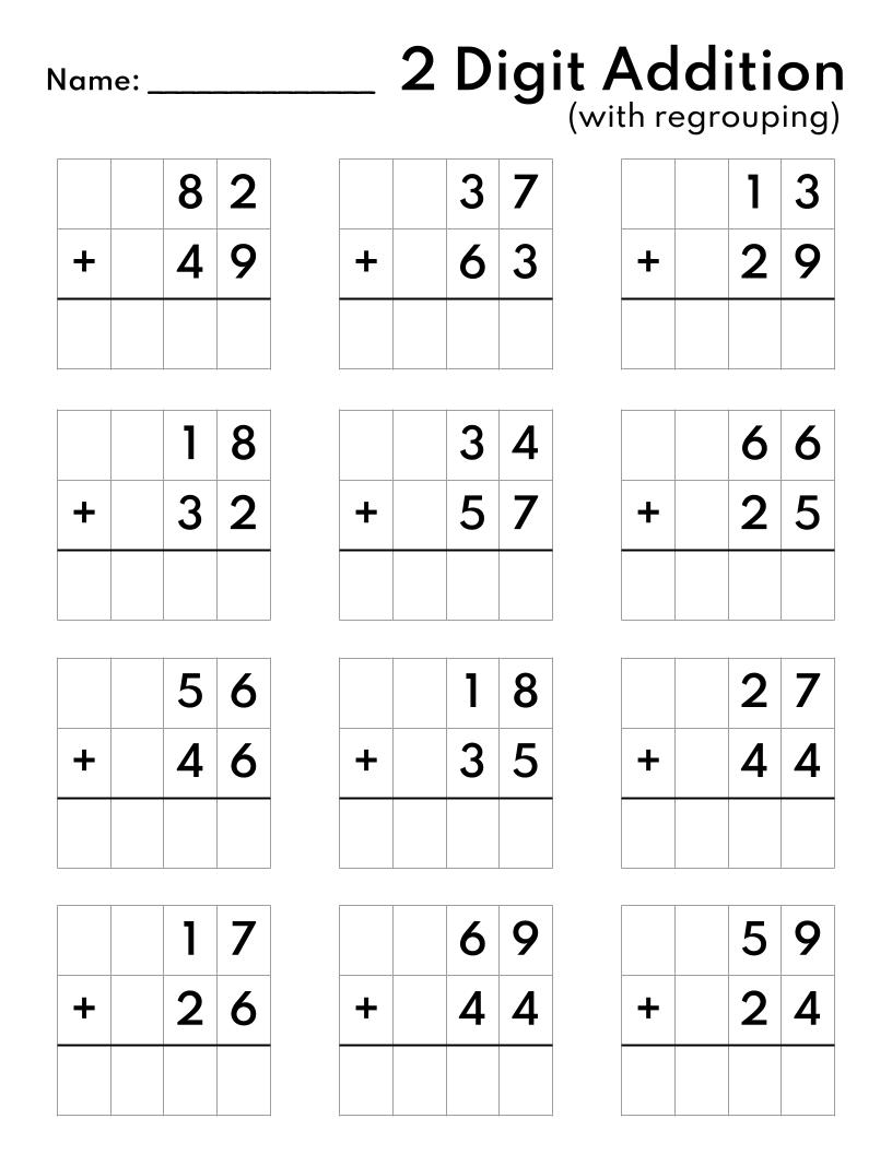 basic addition worksheets free printable