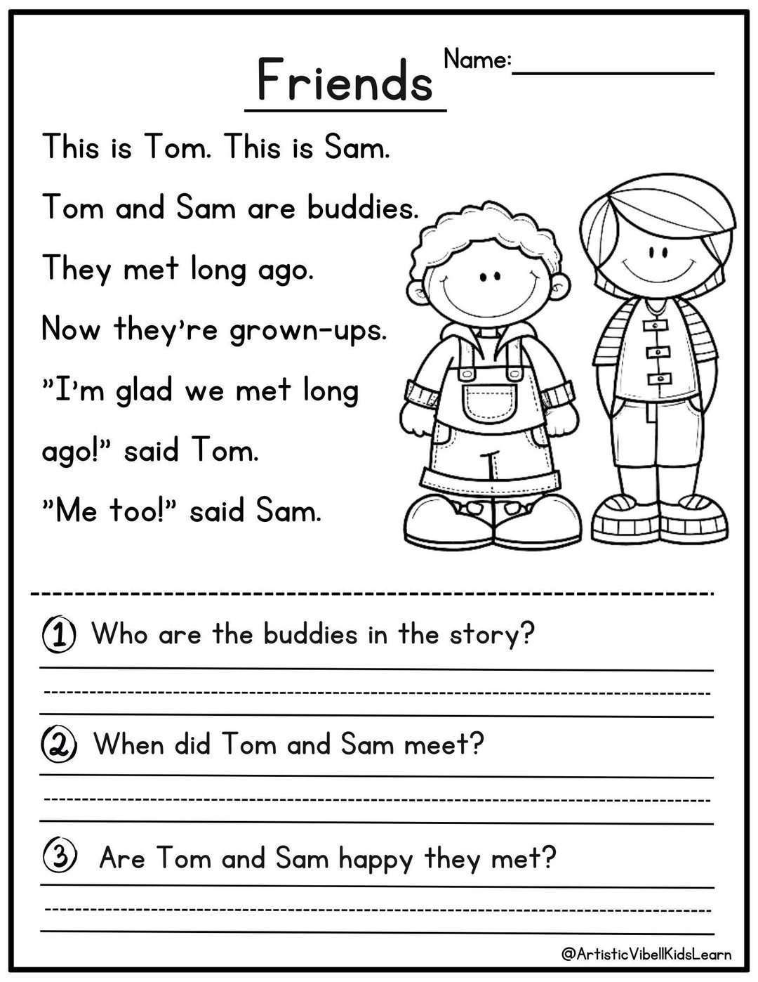 kindergarten reading printable worksheets