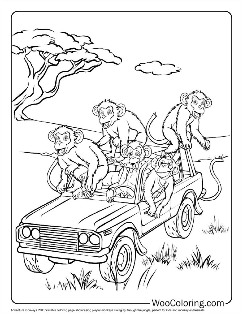 printable monkey coloring sheets
