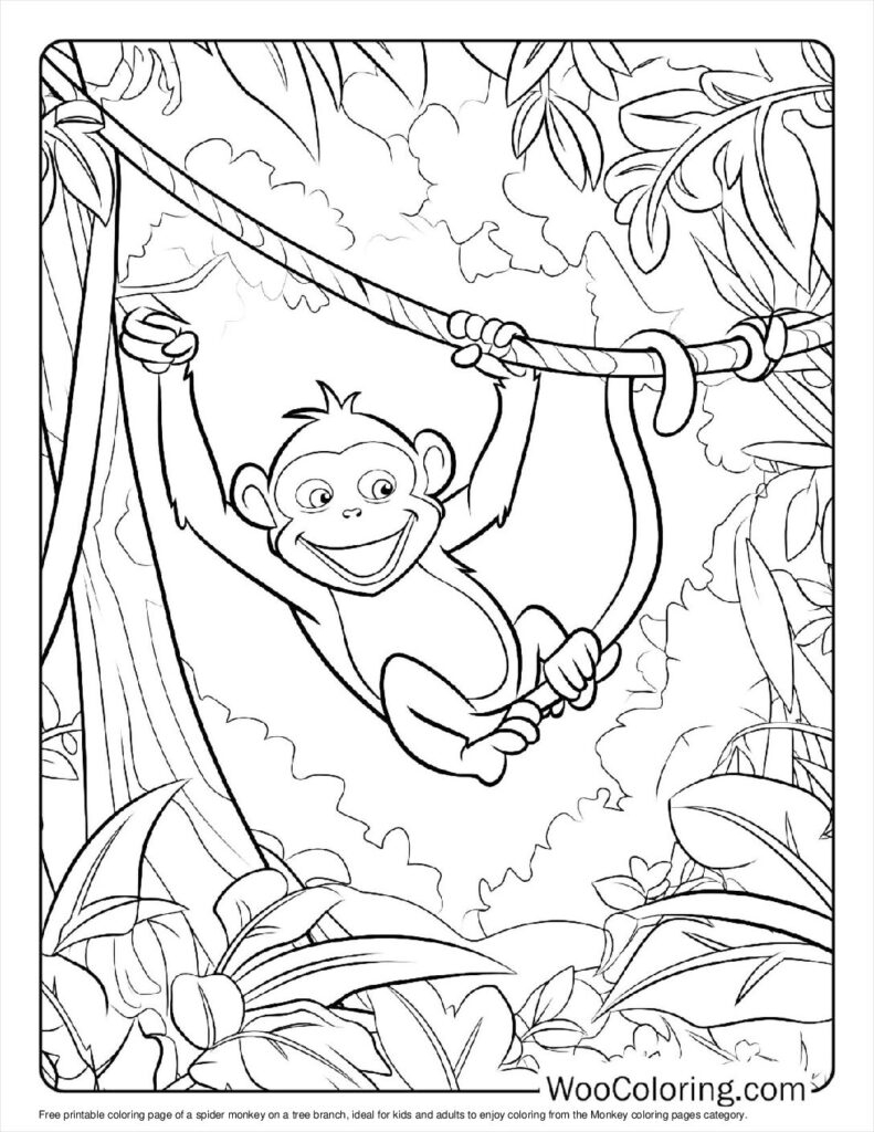100 Monkey Coloring Pages Free PDF To Print Woo Coloring