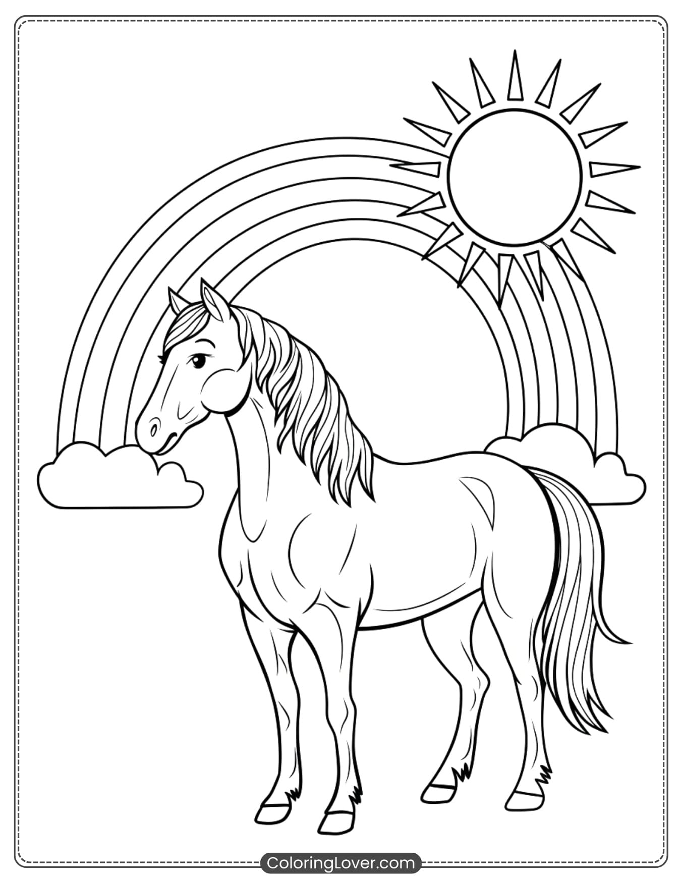 free printable horse coloring sheets