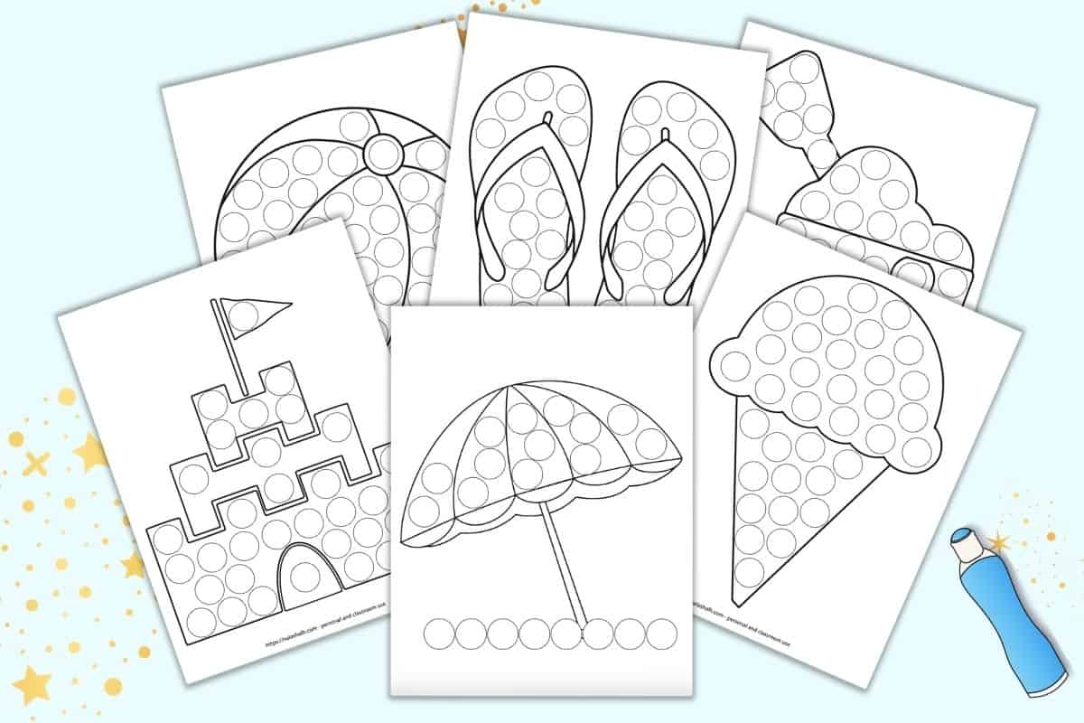 free printable dot paint worksheets