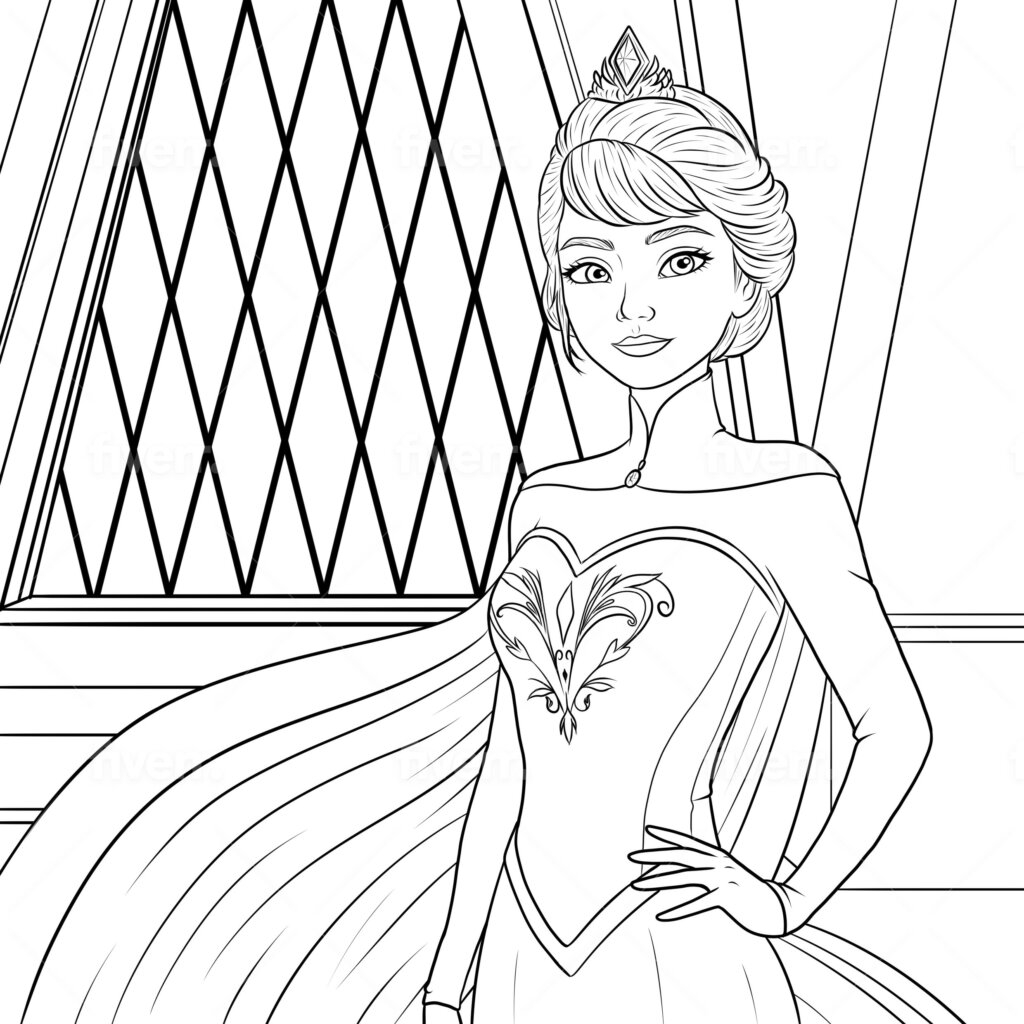 elsa coloring sheets printable