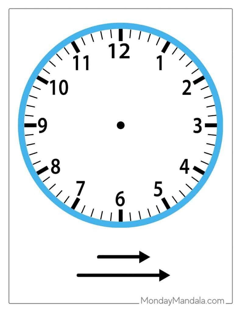 clock template printable
