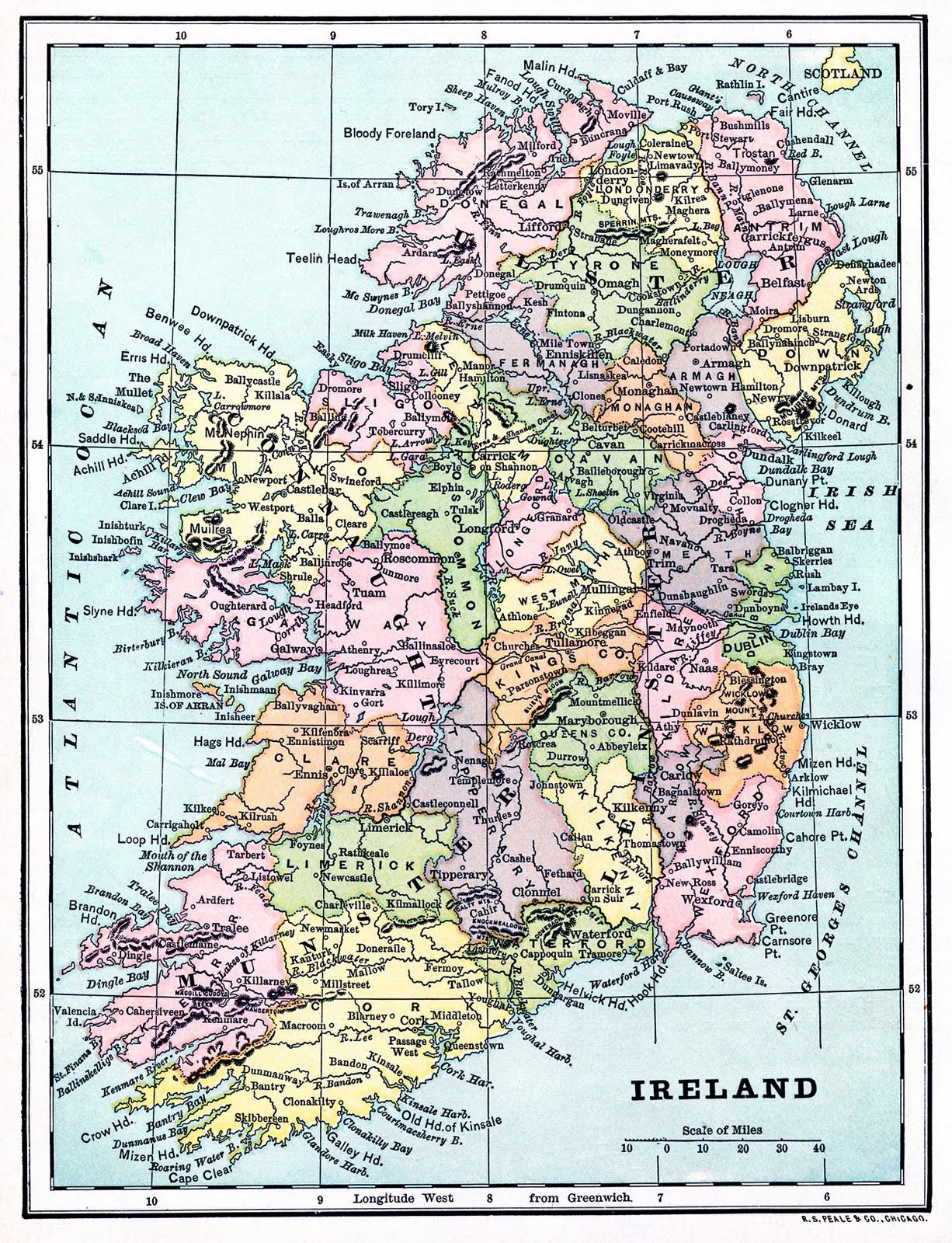 printable map of ireland