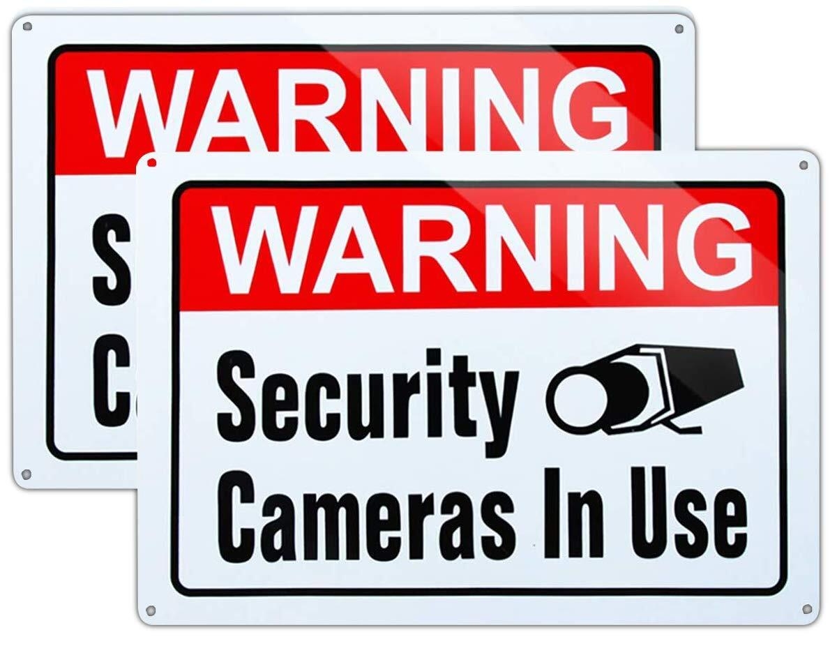 2 Pack 10x14Inch Video Surveillance Sign Rust Free Aluminum Security Camera Sign EBay