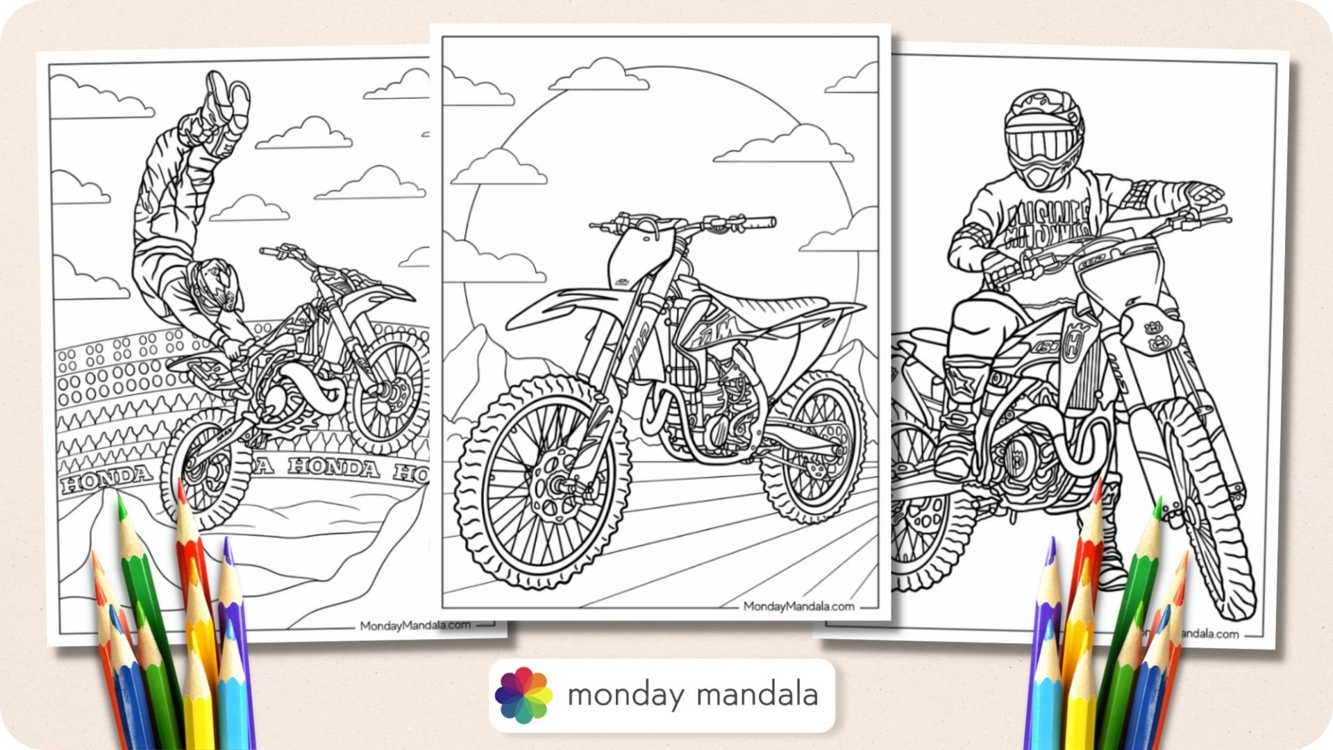 dirt bike coloring sheets printable