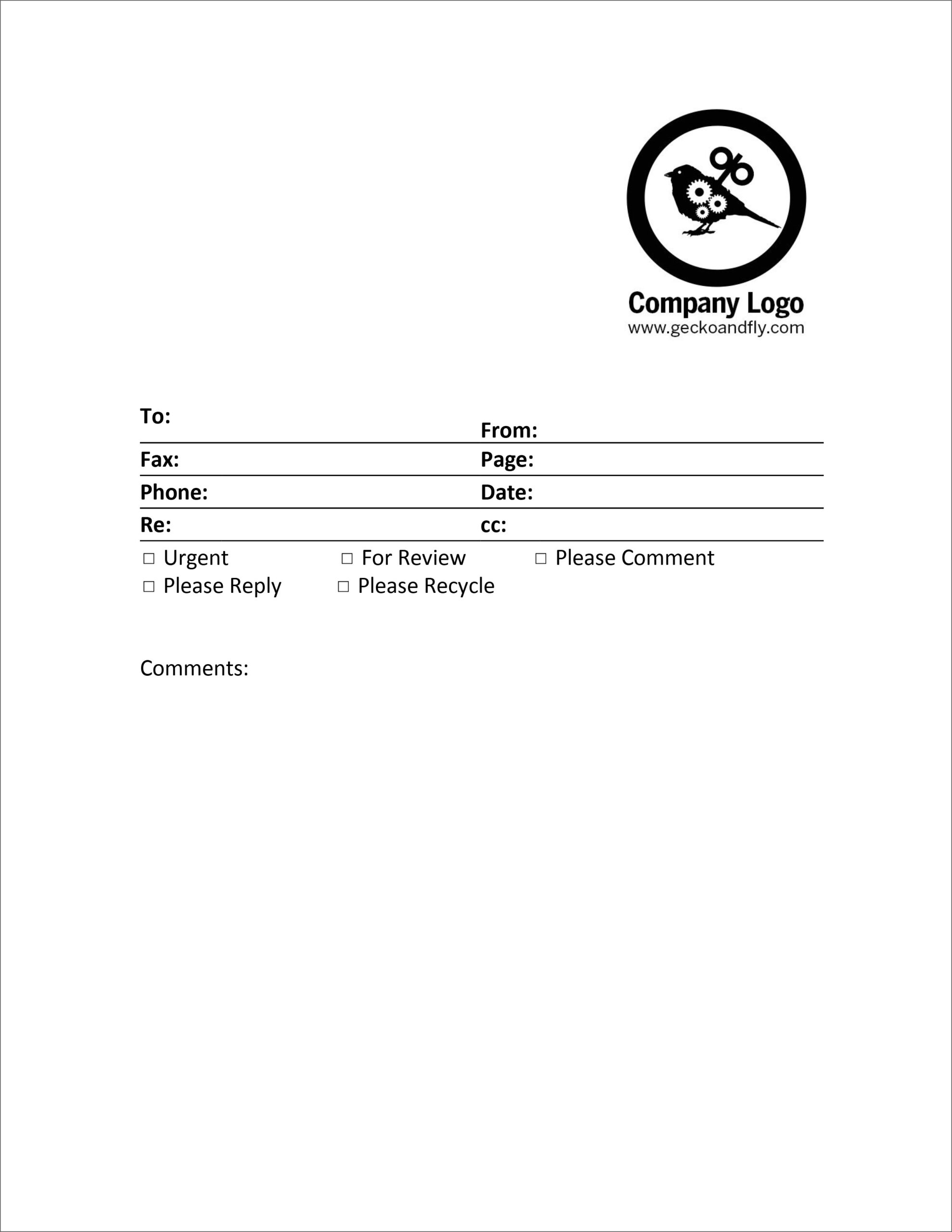 fax cover sheet printable free