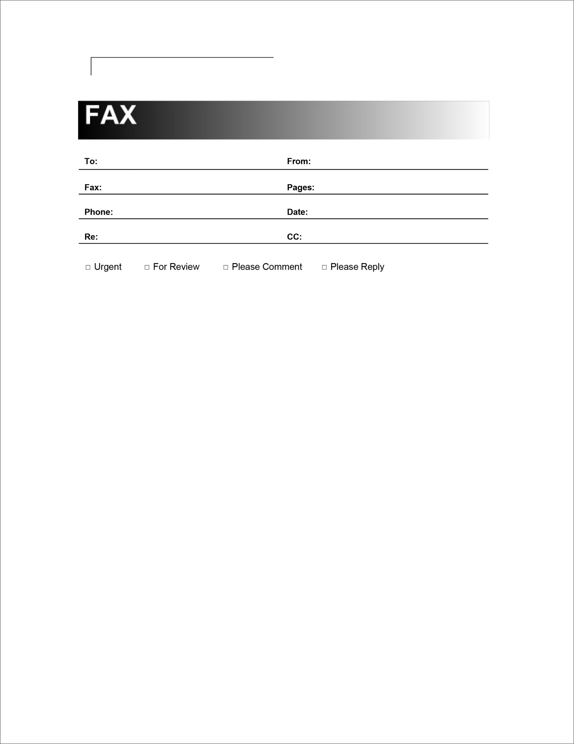 blank fax cover sheet printable
