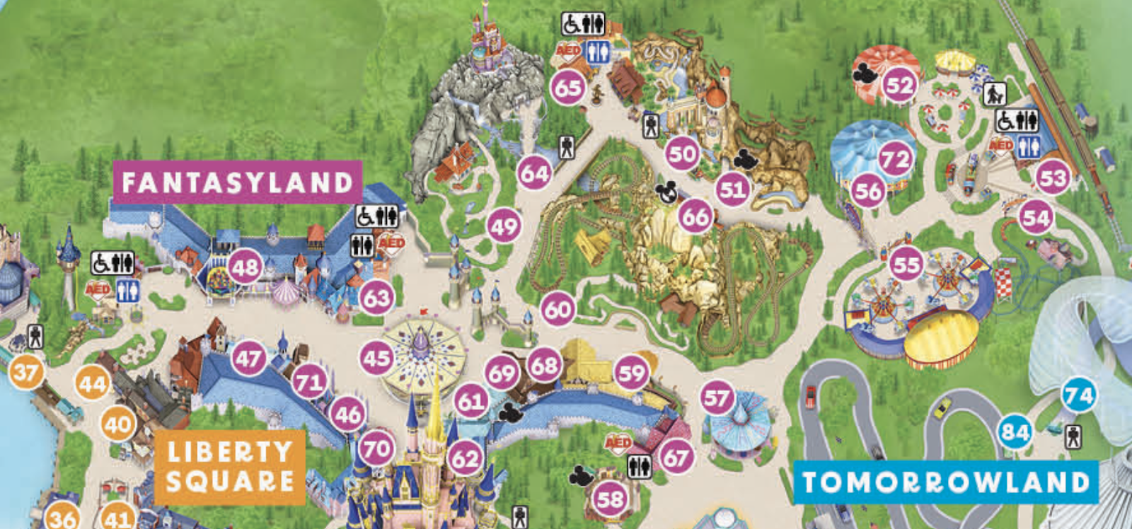 2025 Magic Kingdom Map Of Disney World Printable PDF 