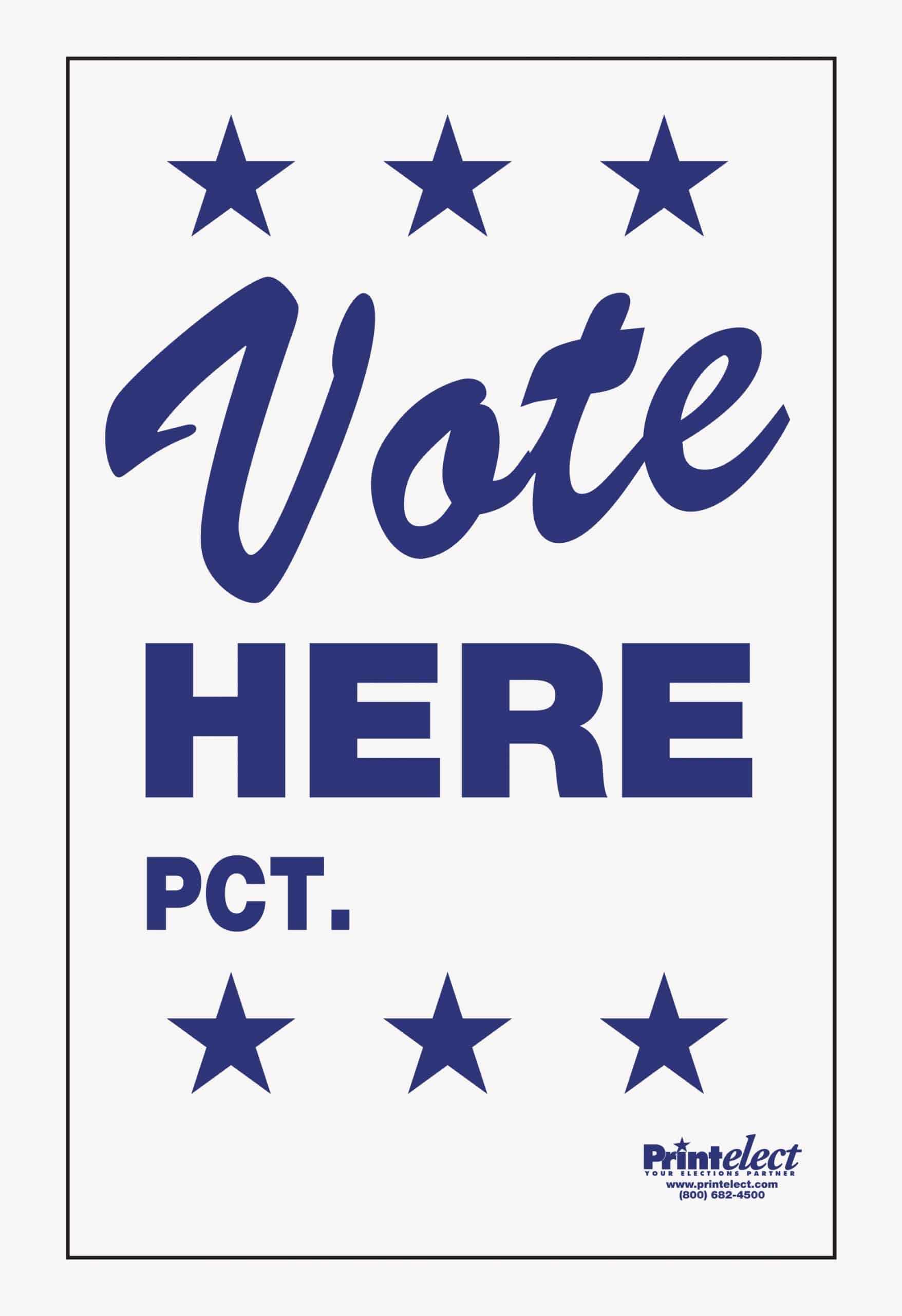 24 X 36 Vote Here Pct Sign Printelect