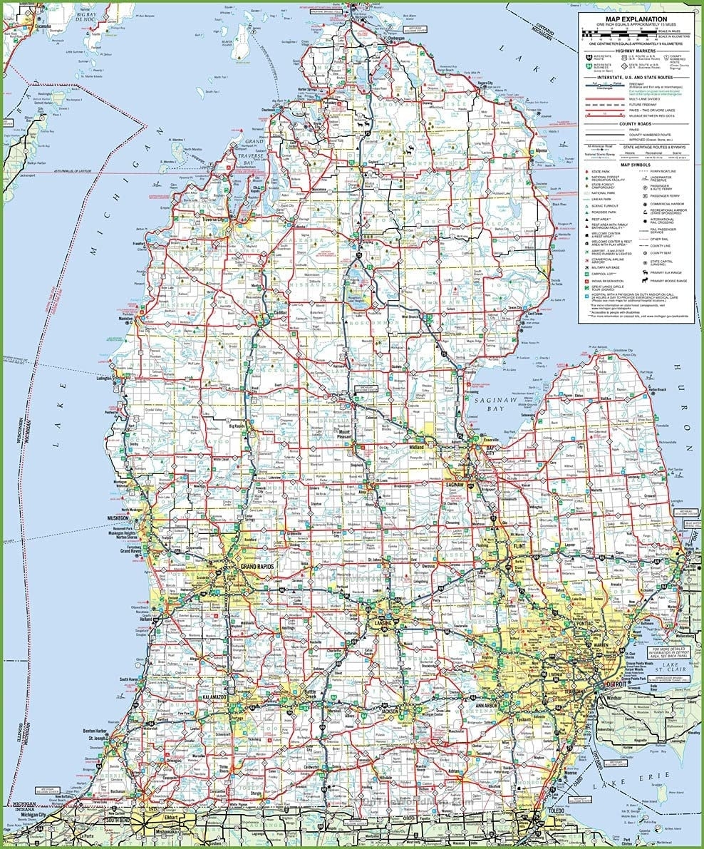 printable map of michigan