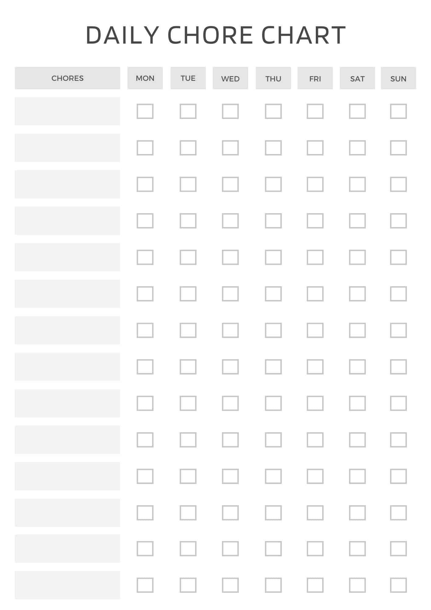 printable responsibility chart template