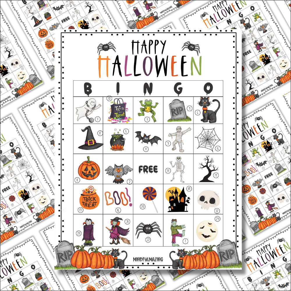25 Free Printable Halloween Bingo Cards For Kids Mindfulmazing