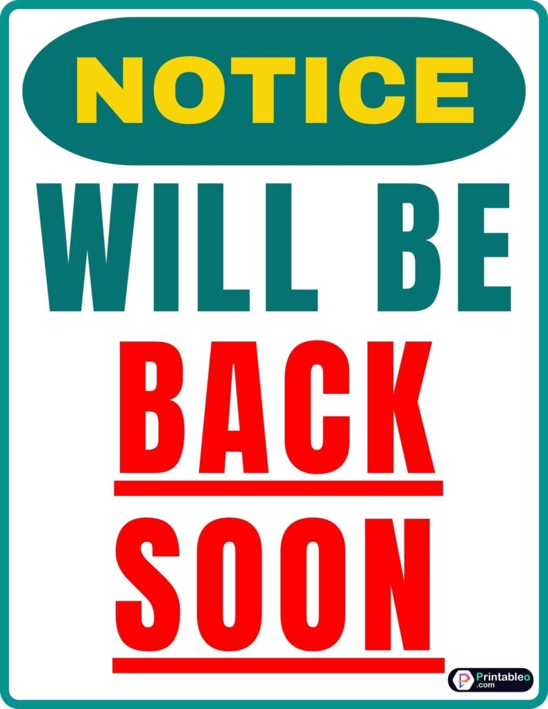 25 Printable Be Back Soon Sign Download FREE PDFs