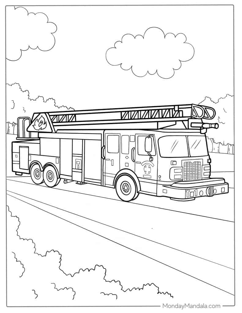 fire truck coloring sheets printable
