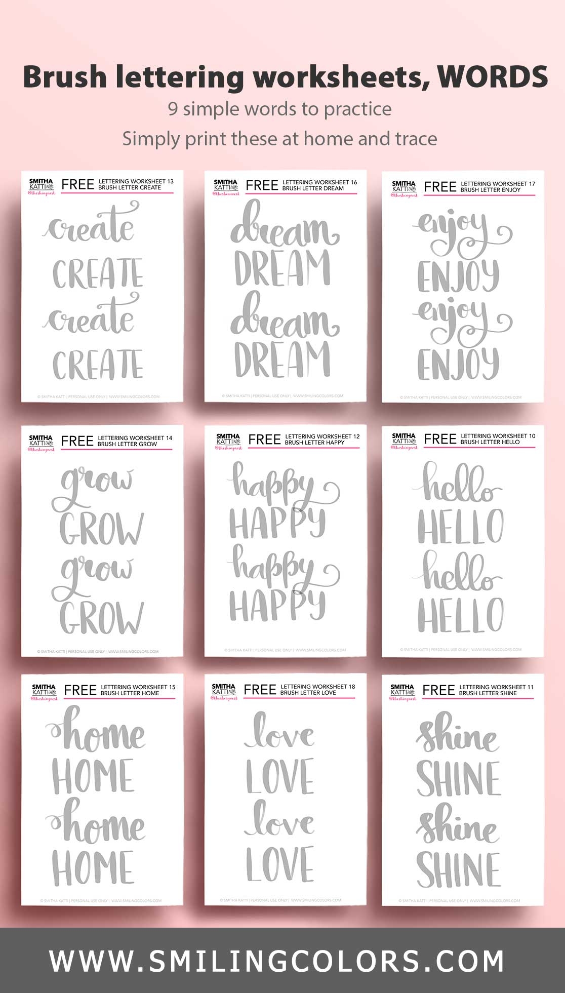 free printable lettering worksheets