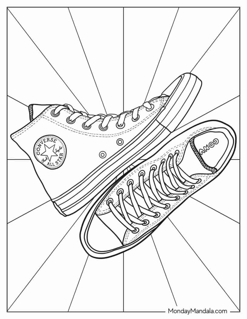 30 Shoe Coloring Pages Free PDF Printables 