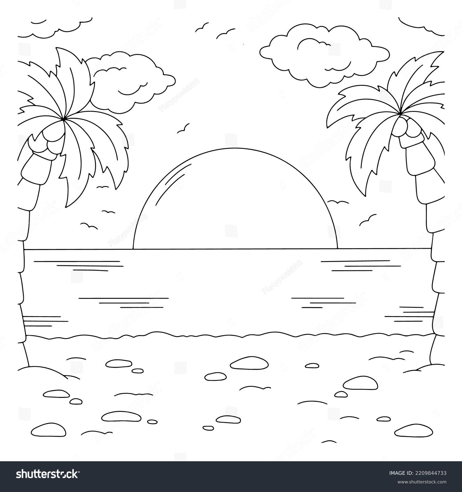 30 Thousand Coloring Page Beach Royalty Free Images Stock Photos Pictures Shutterstock