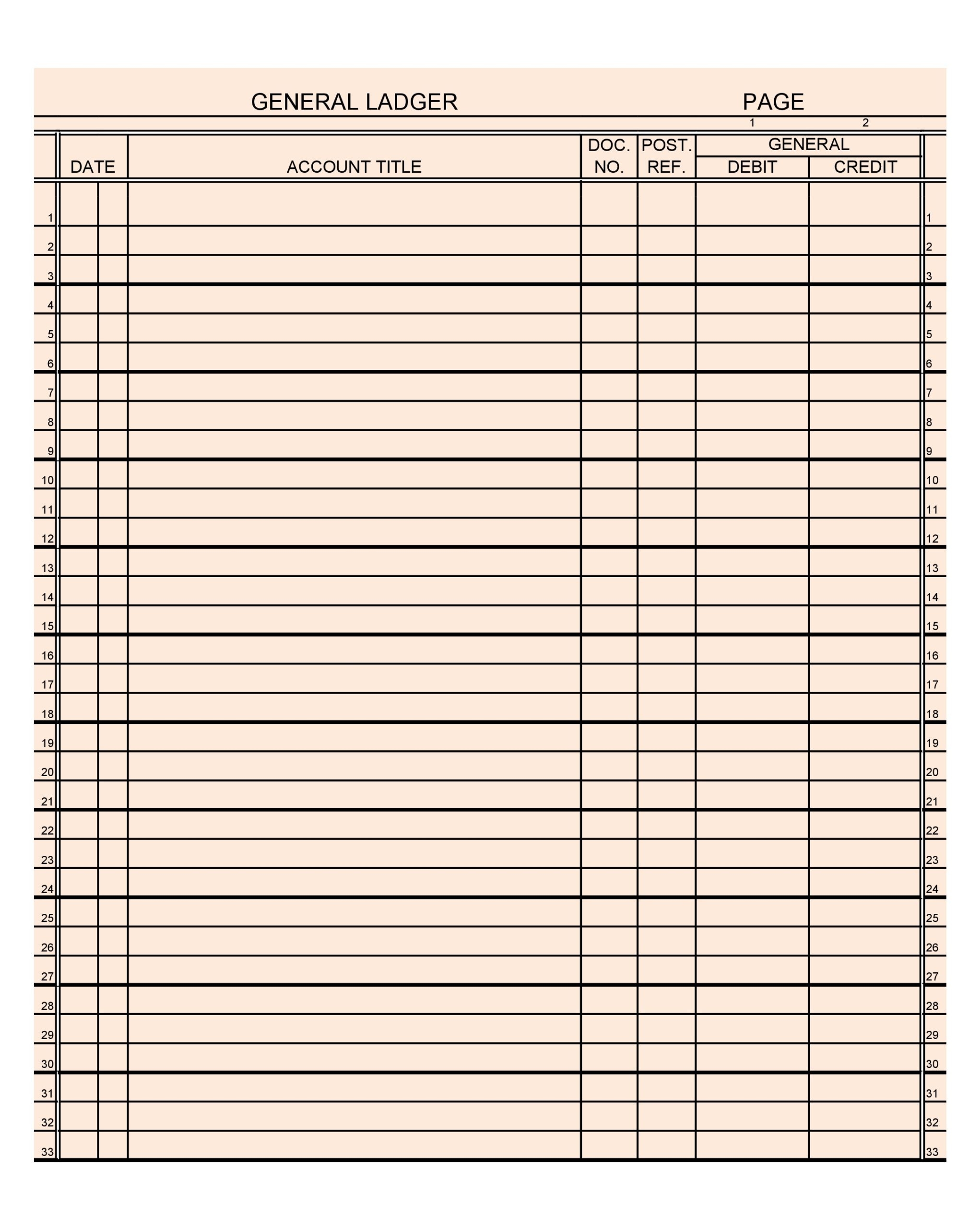 free printable ledger sheets