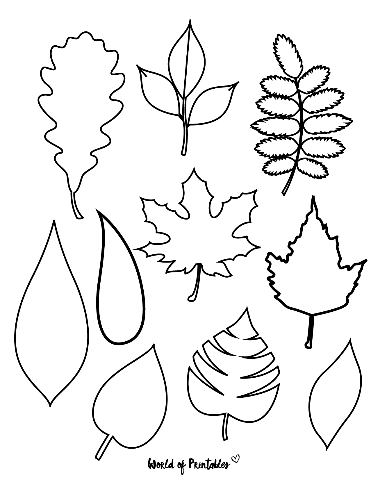 printable leaves template