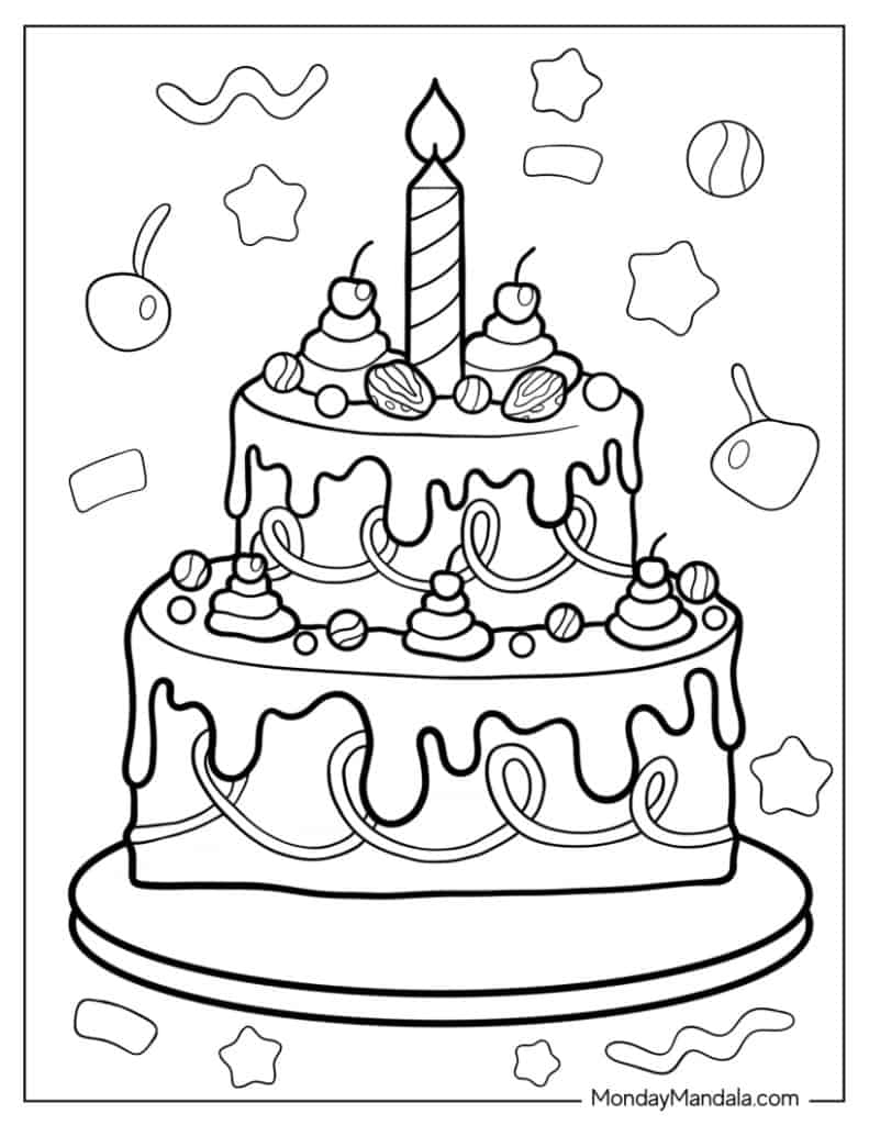 38 Cake Coloring Pages Free PDF Printables  38 Cake Coloring Pages Free PDF Printables