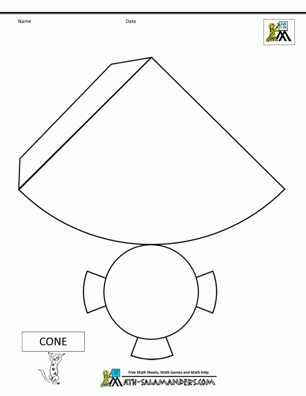 3D Cone Template Lessons Worksheets And Activities 3D Cone Template Lessons Worksheets And Activities