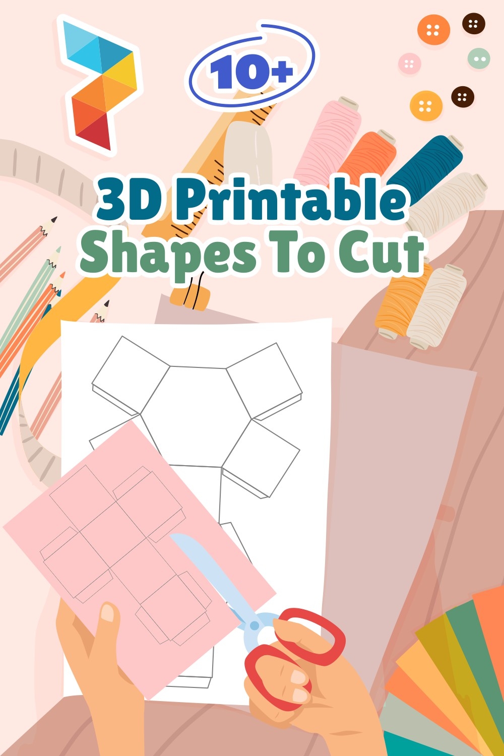 cube shape template printable