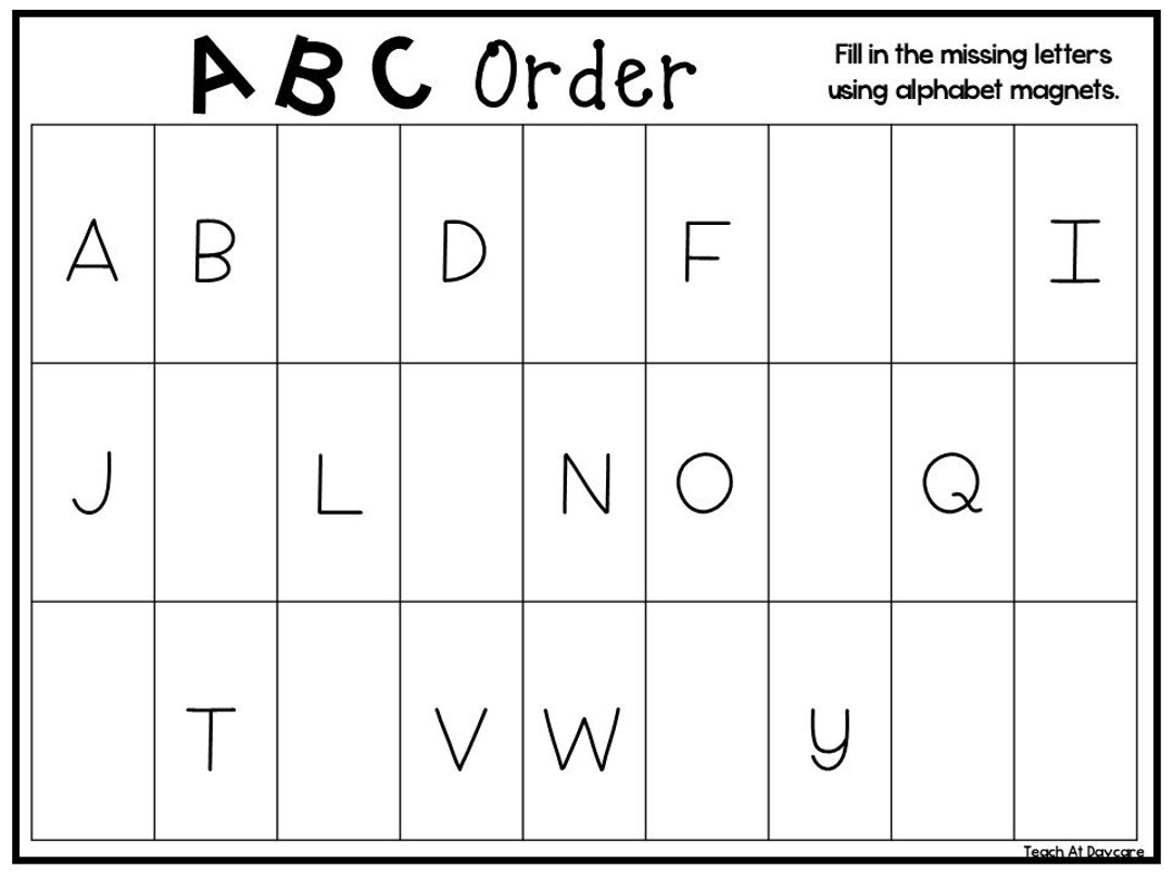 abc worksheets printable