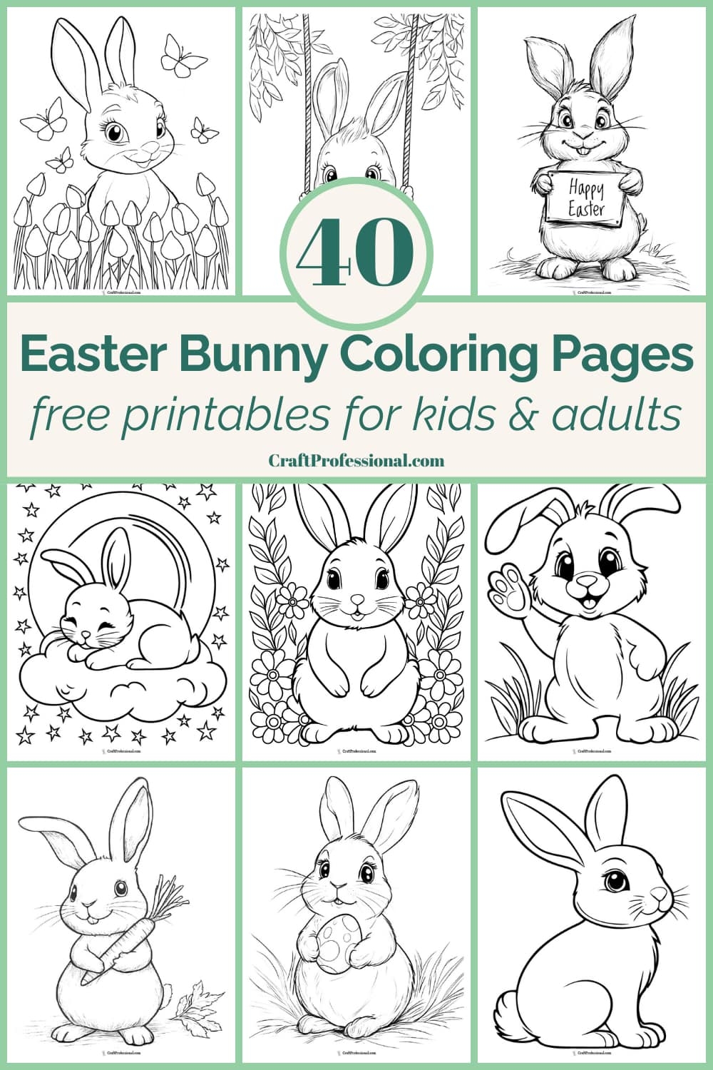 bunny coloring sheets free printable