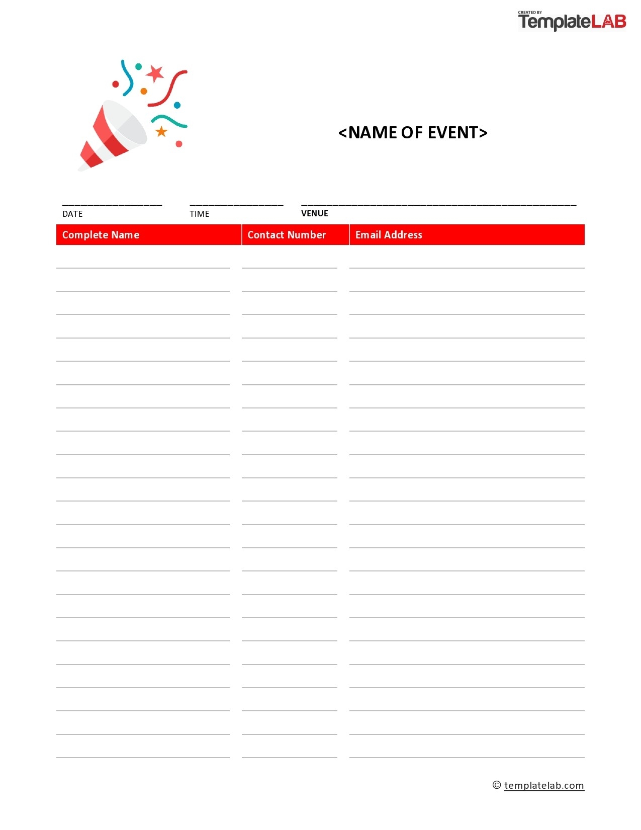 printable sign up sheet template