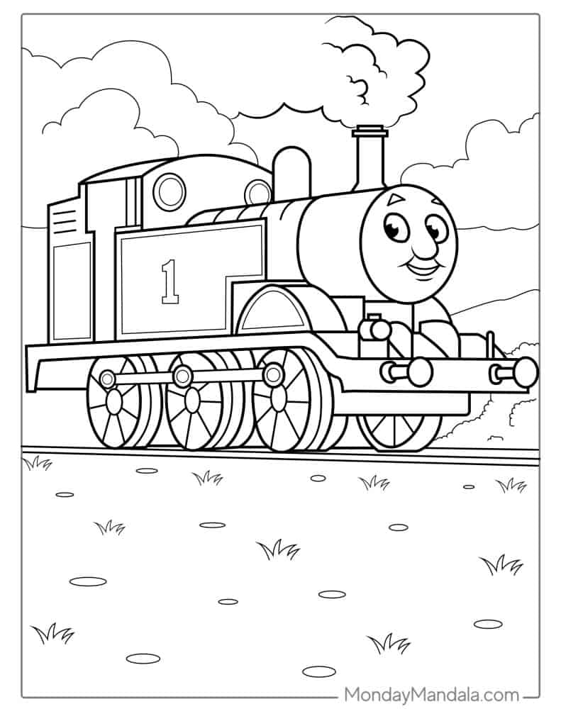 printable train coloring sheets
