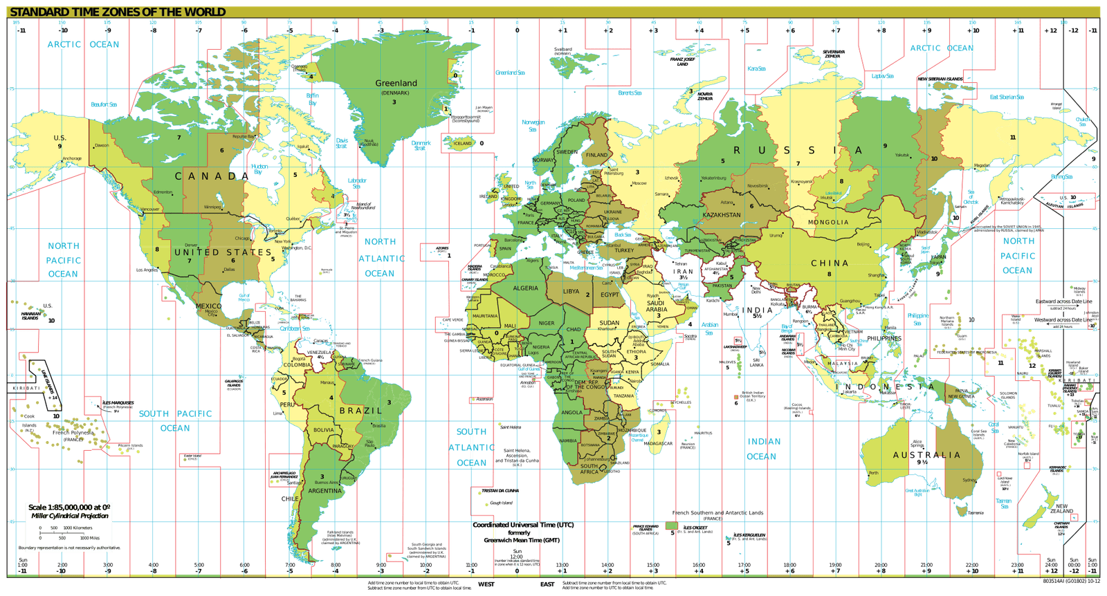 world time zone map printable