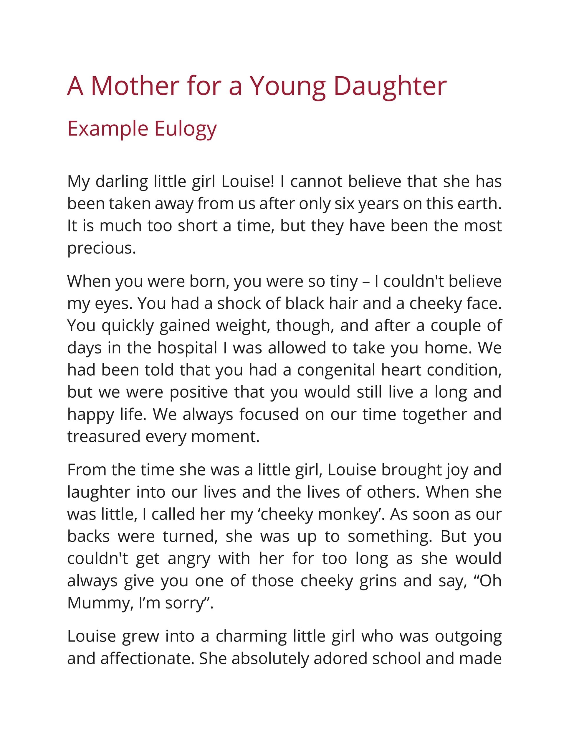 50 Best Eulogy Templates For Relatives Or Friends TemplateLab