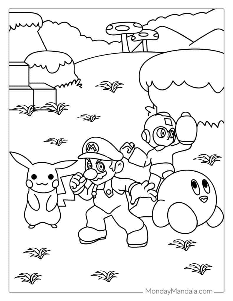 mario brothers printable coloring sheets