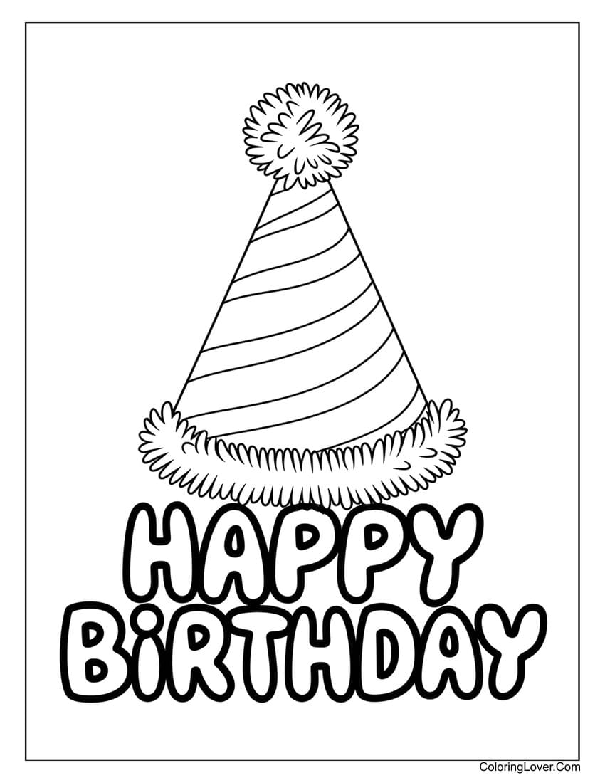 happy birthday color sheets printable