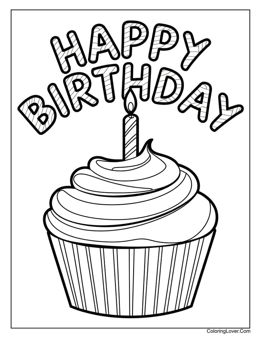 birthday coloring sheets printable