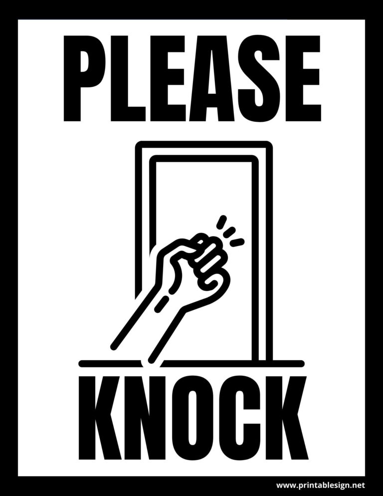 80 Printable Please Knock Signs