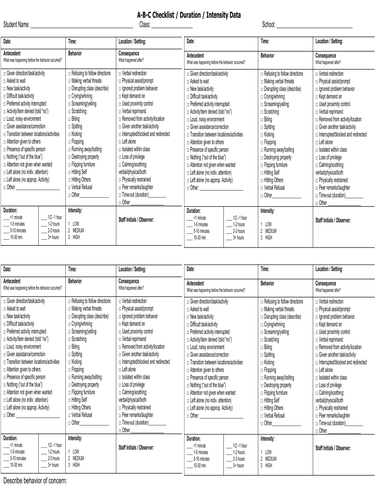Abc Data Sheet Checklist Fill Out Sign Online DocHub