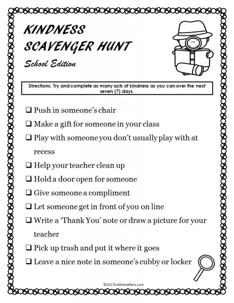 Acts Of Kindness Ideas For Kids With Free Printable