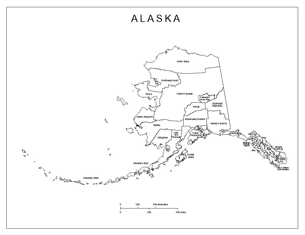 printable map alaska