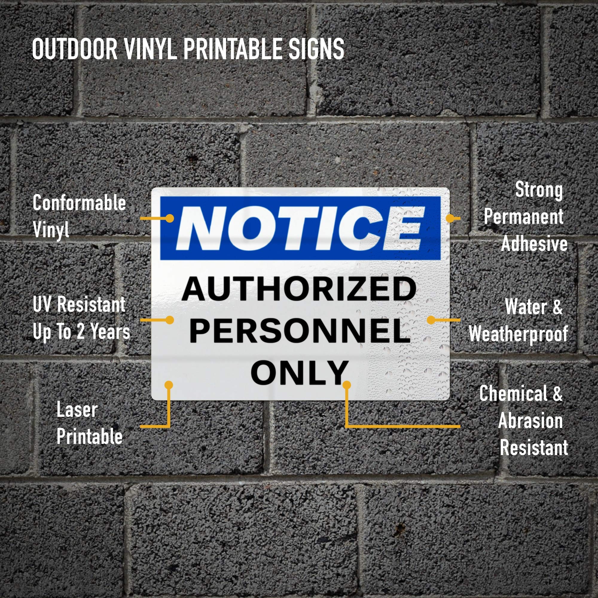Amazon Avery Industrial Outdoor Vinyl Sign Labels 7 X 10 Permanent Laser Printable White 25 Blank Signs 61552 Industrial Scientific