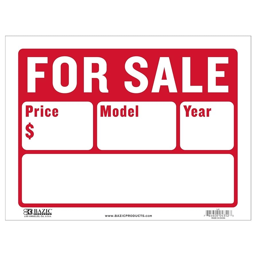 Amazon BAZIC 12 X 16 For Sale Sign 2 Line Business And Store Signs Office Products