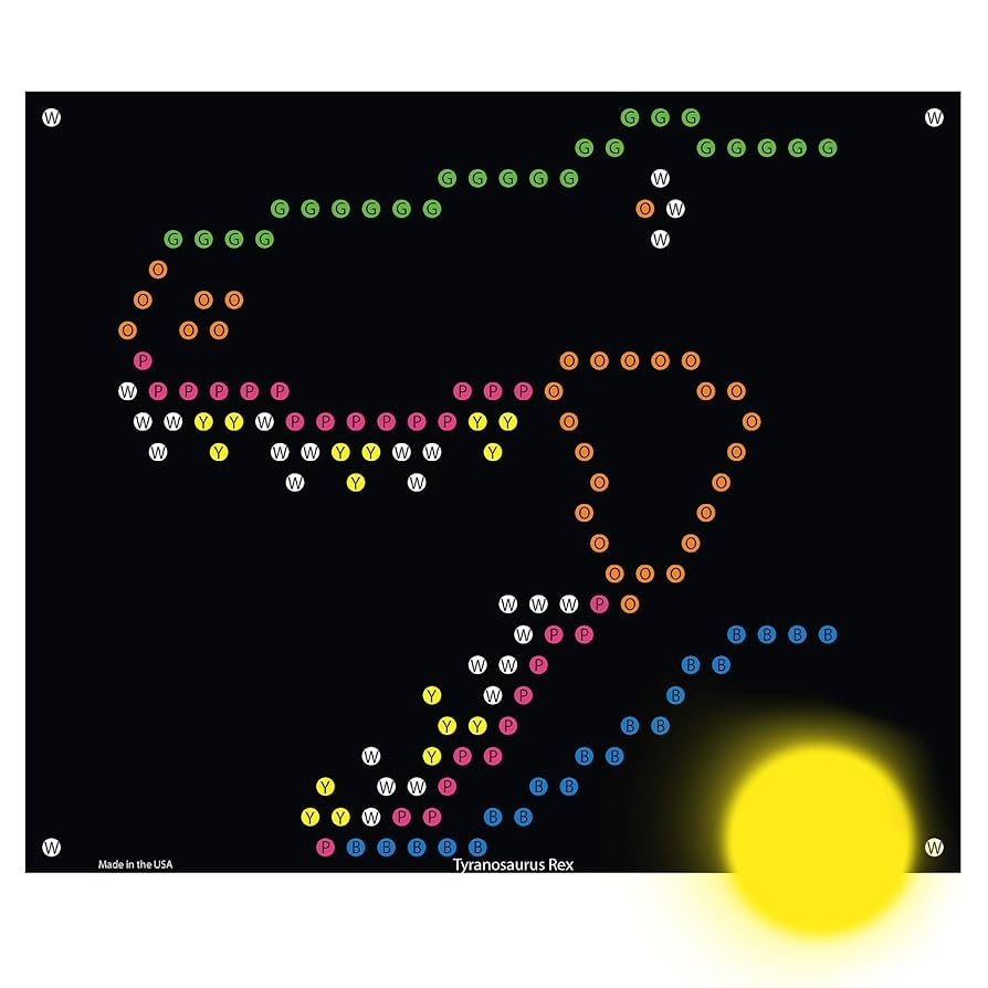 Amazon IllumiPeg Dinosaur Refill Templates For Basic Fun Lite Brite Ultimate Classic 10 Sheets 7x8 Toys Games