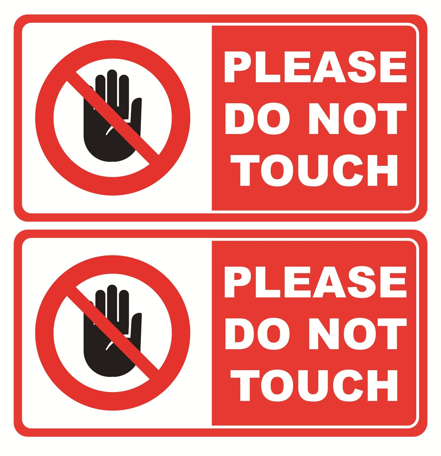 Amazon Please Do Not Touch Sticker 10pcs 2x4 Inch Do Not Touch Sticker Waterproof Warning Sign Office Products