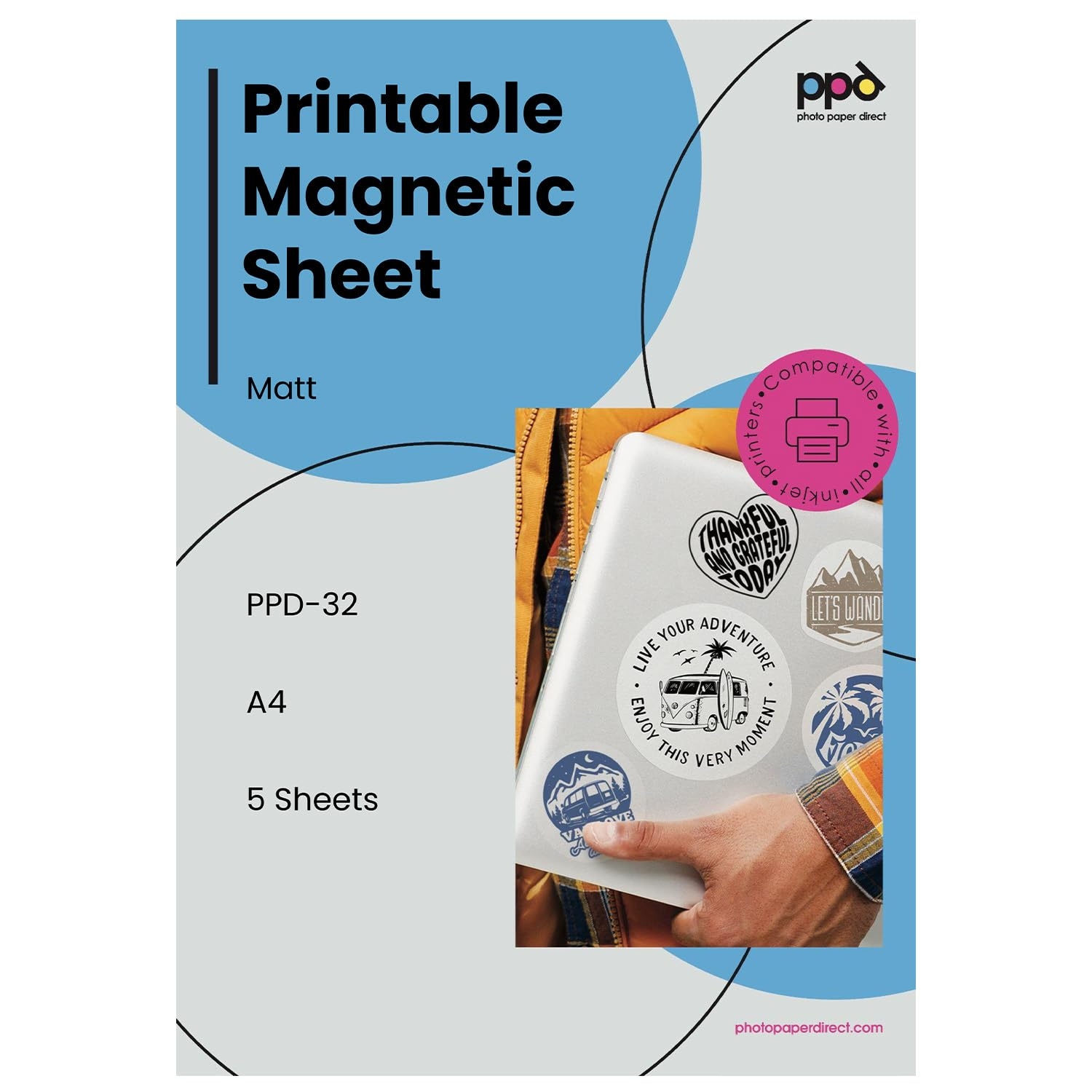 Amazon PPD Printable Magnetic Sheets For Inkjet Printer 5 Pack Matte Magnet Paper For Photo And Picture Magnets Thick Flexible Custom Size Non Adhesive Sticks To Metal And Refrigerator 8 5 X 11