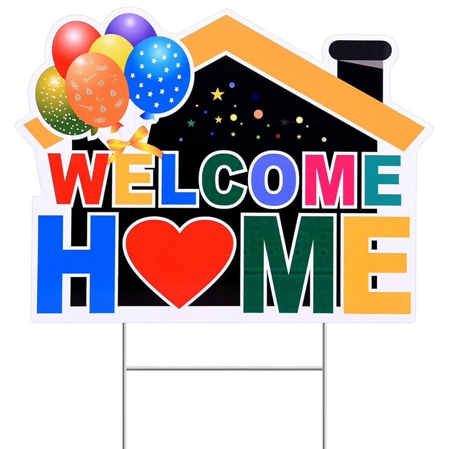 Amazon Welcome Home Yard Sign With Metal Stakes Welcome Sign Party Decoration For Outdoor Home Welcoming Party Lawn Sign Supplies Patio Lawn Garden