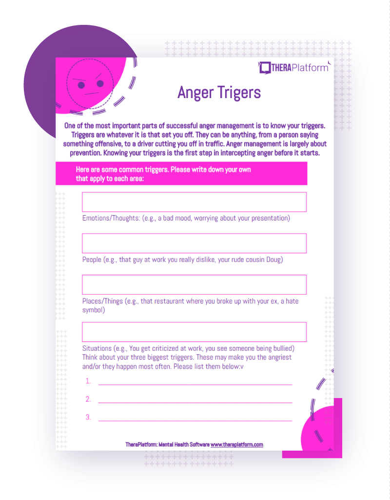 free printable identifying triggers worksheets